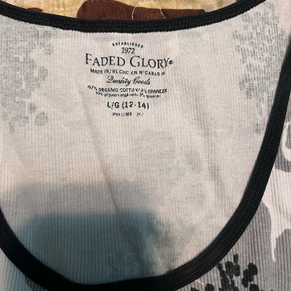 fairy core/alternative faded glory grey floral print tank top - Picture 3 of 3